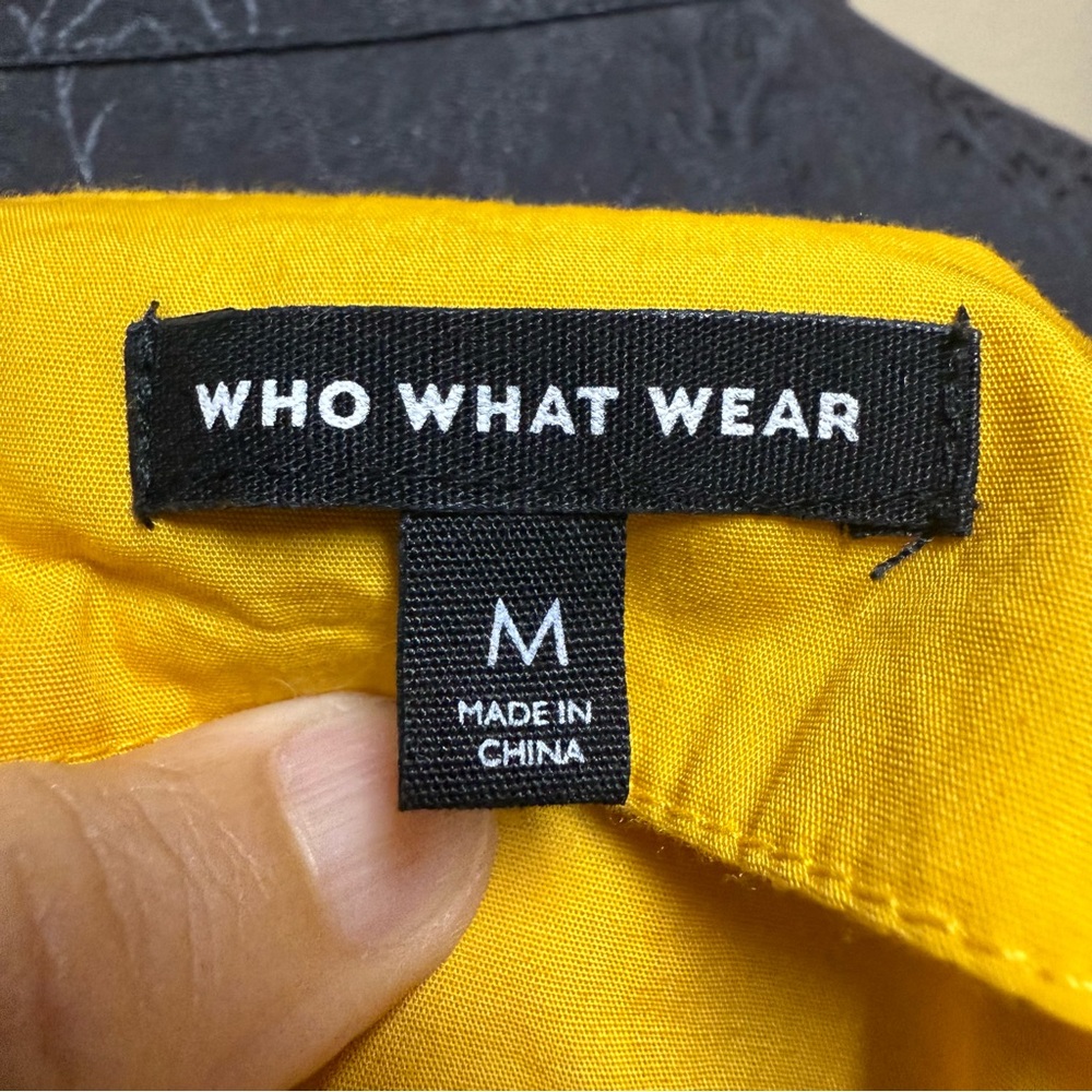 Who What Wear M Yellow Tiered Midi Dress 100% Cotton Square Neck Peasant Prairi - Picture 3 of 7